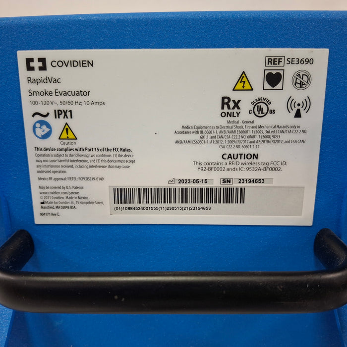 Covidien RapidVac SE3690 Smoke Evacuator