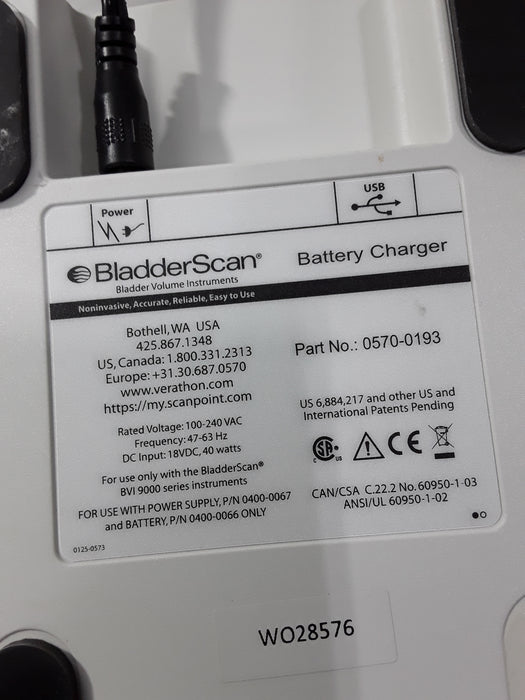 Verathon Medical, Inc BladderScan 0570-0193 Battery Charger
