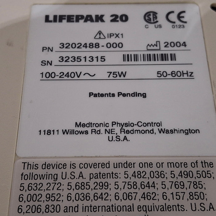 Physio-Control LifePak 20 Defibrillator