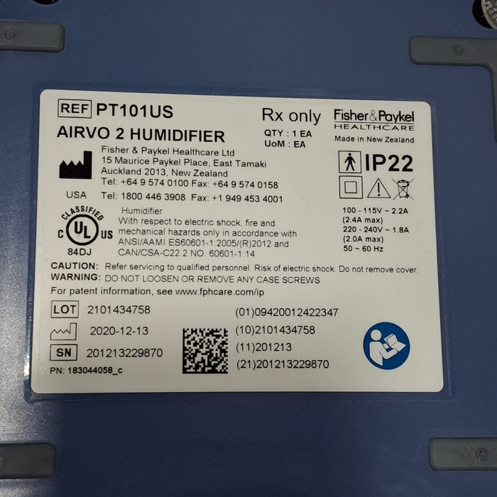 Fisher & Paykel Airvo 2 Humidified High Flow Therapy Unit