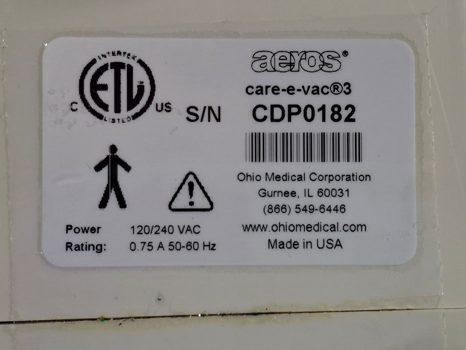Ohio Medical Corporation Care-E-Vac 3 Portable Suction System