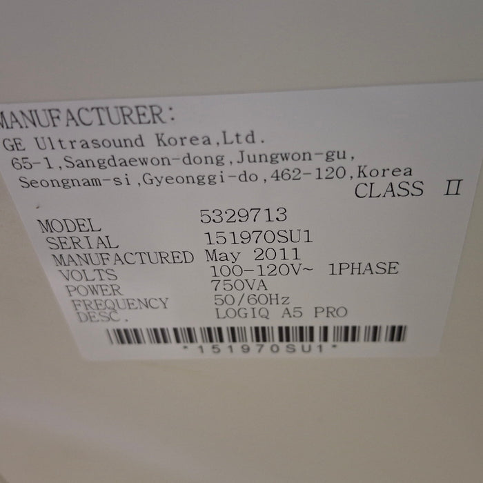 GE Healthcare Logiq A5 Pro Ultrasound