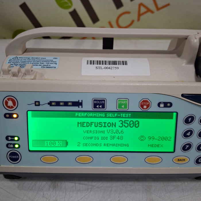 Smiths Medical Medfusion 3500 Version 3 Syringe Infusion Pump