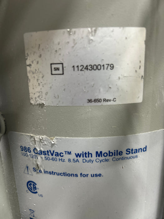 Stryker Castvac 986 Cast Removal Vacuum