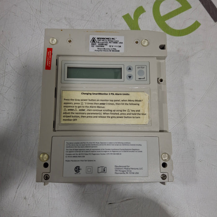 Respironics SmartMonitor 2 PSL Apnea Monitor