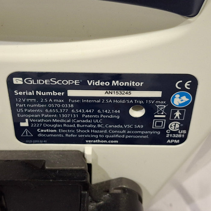 Verathon Medical, Inc Glidescope Video Monitor w/ 0570-0307 Baton