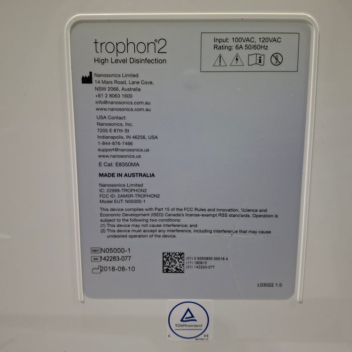 NanoSonics Trophon 2 High Level Disinfection
