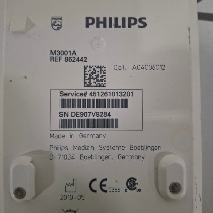 Philips M3001A-A04C06C12 OxiMax SpO2, NIBP, 12 Lead ECG, Temp, IBP MMS Module