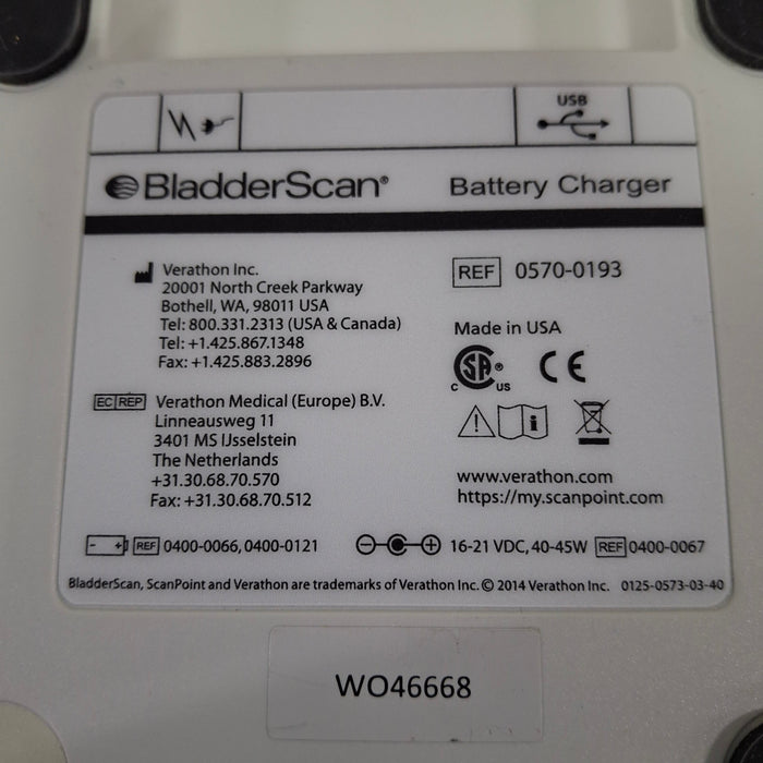 Verathon Medical, Inc BladderScan 0570-0193 Battery Charger