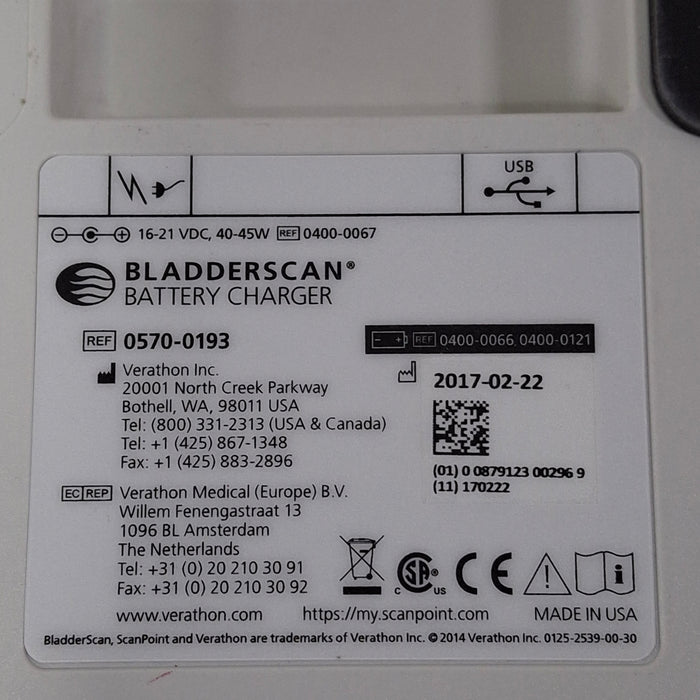 Verathon Medical, Inc BladderScan 0570-0193 Battery Charger