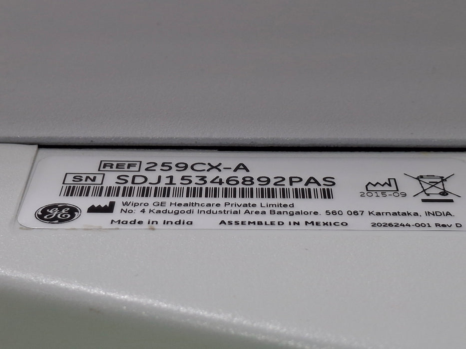 GE Healthcare Corometrics 250cx Series Model 259cx-a Fetal Monitor