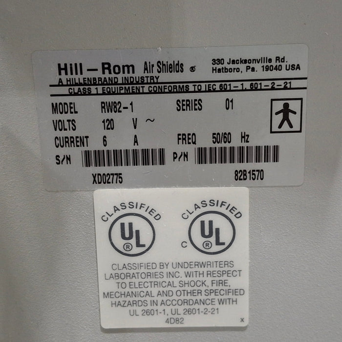 Hill-Rom Air-Shields RW82-1 Incubator