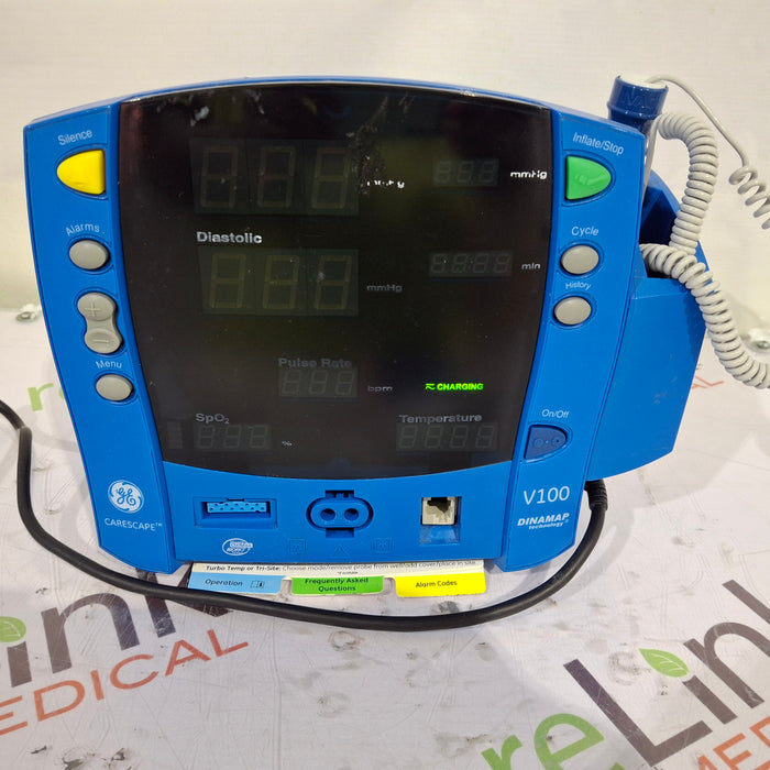 GE Healthcare Dinamap V100 - NIBP, SpO2, Temp Vital Signs Monitor