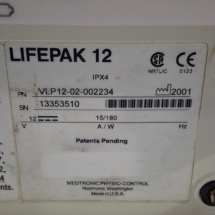 Physio-Control LifePak 12 3-Lead Defibrillator