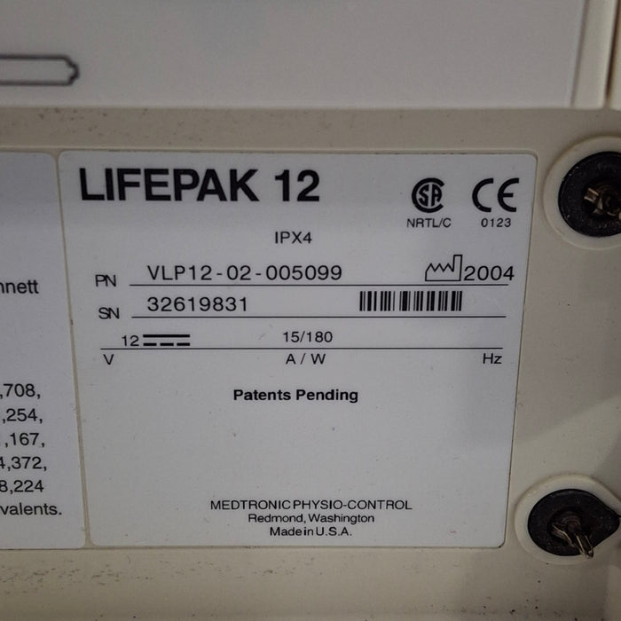 Physio-Control LifePak 12 3-Lead Defibrillator