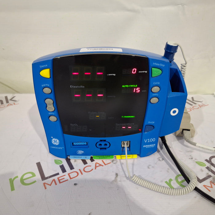 GE Healthcare Dinamap V100 - NIBP, SpO2, Temp Vital Signs Monitor