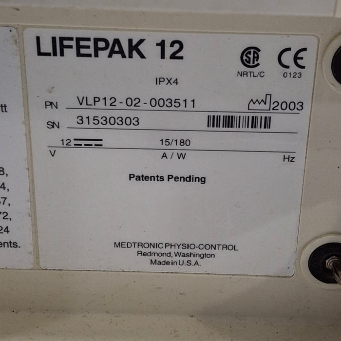 Physio-Control LifePak 12 3-Lead Defibrillator