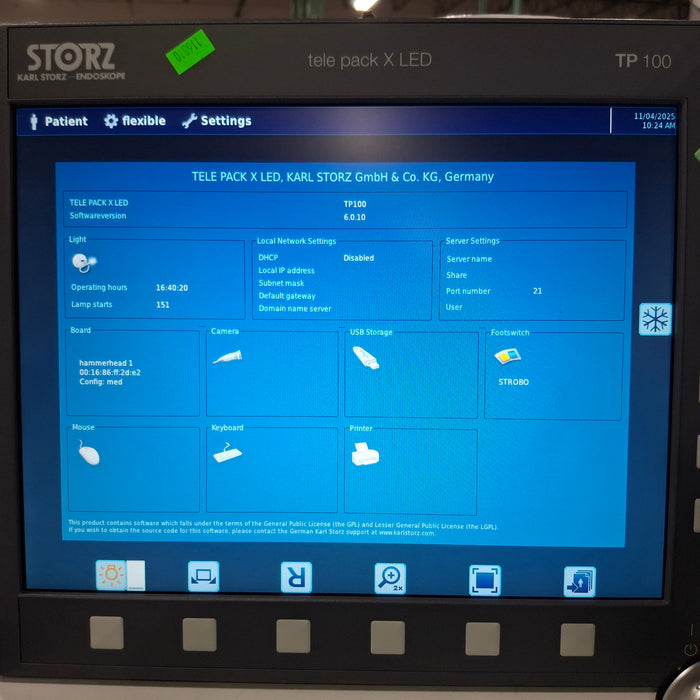 Karl Storz TP 100 Tele Pack X LED Endoscopy System