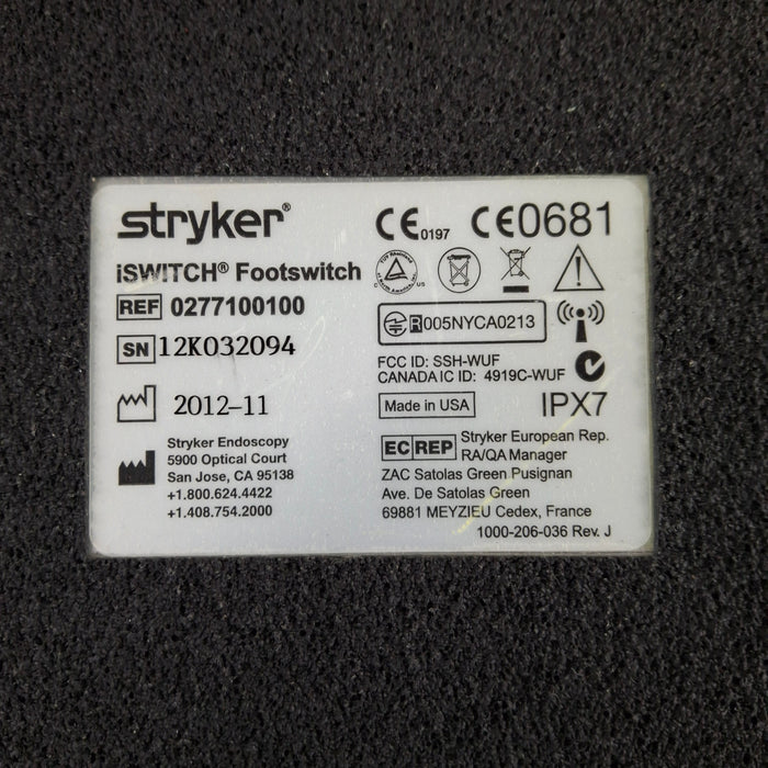 Stryker iSwitch Wireless Universal Foot Control
