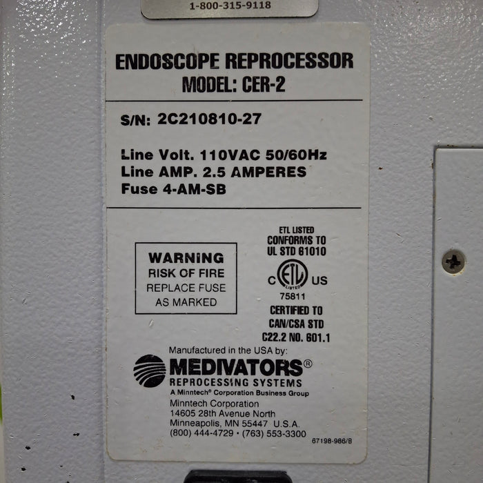 Medivators CER-2 Endoscope Reprocessor