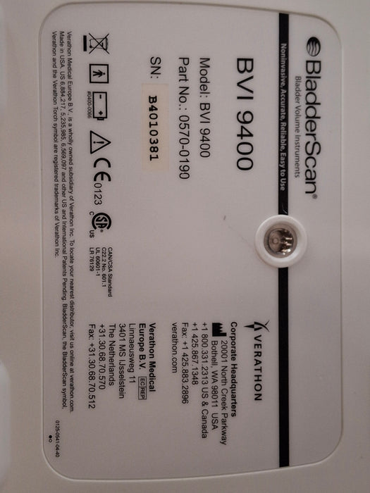 Verathon Medical, Inc BVI 9400 Bladderscan