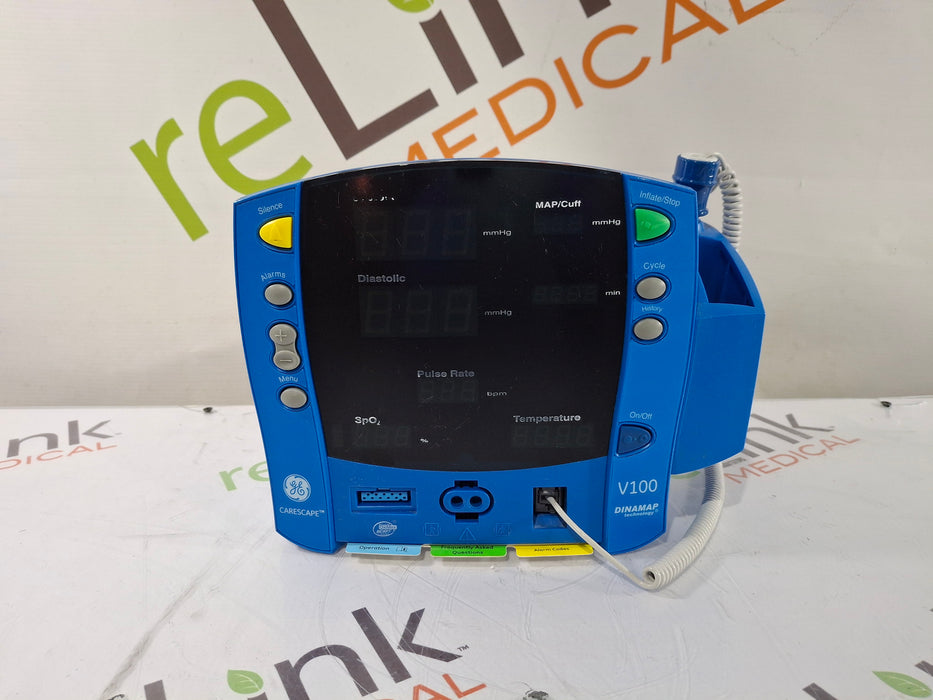 GE Healthcare Dinamap V100 - NIBP, SpO2, Temp Vital Signs Monitor