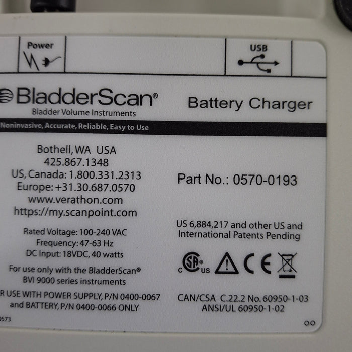 Verathon Medical, Inc BladderScan 0570-0193 Battery Charger