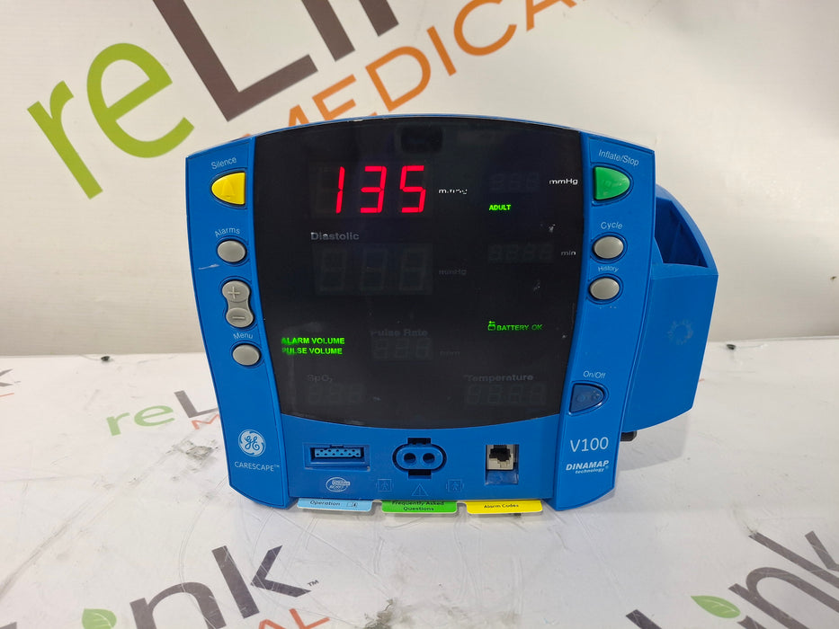 GE Healthcare Dinamap V100 - NIBP, SpO2, Temp Vital Signs Monitor