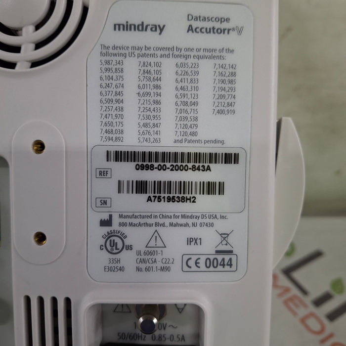 Mindray Datascope Accutorr V Vital Signs Monitor