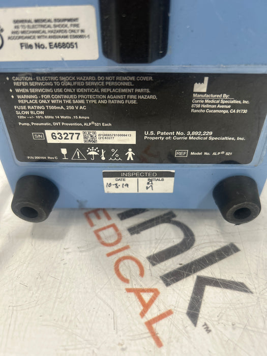 Currie Medical Specialties, INC. ALP 521 Compression Pump