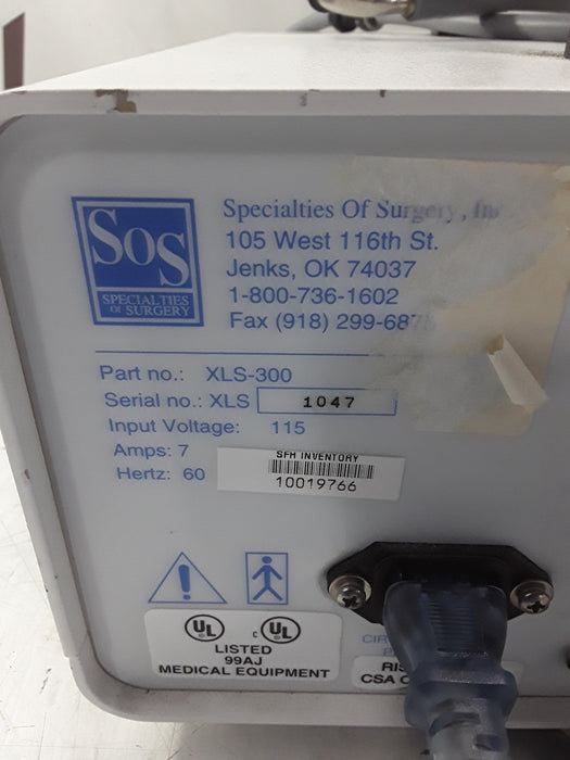 Specialties of Surgery Inc XLS-300 Light Source