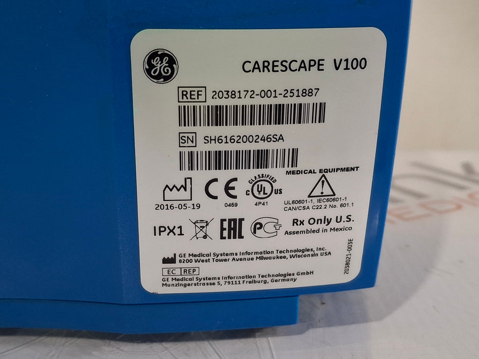 GE Healthcare Dinamap V100 - NIBP, SpO2, Temp Vital Signs Monitor