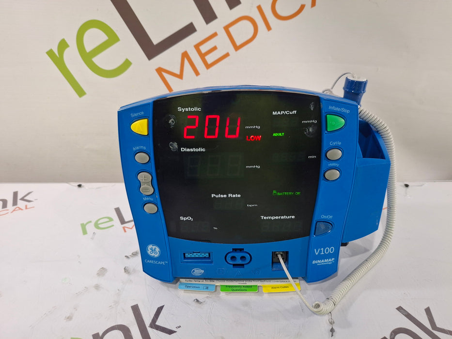 GE Healthcare Dinamap V100 - NIBP, SpO2, Temp Vital Signs Monitor