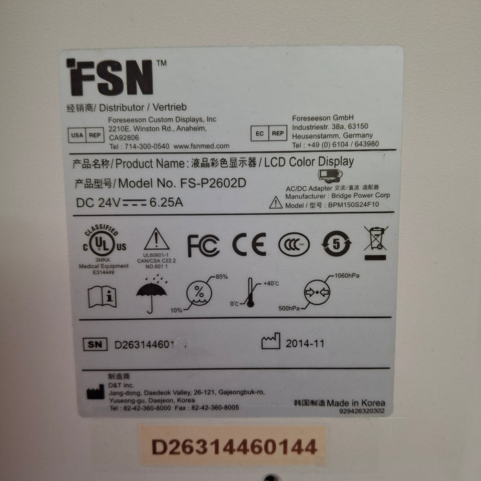 FSN Medical Technologies FS-P2602D LCD Color Display