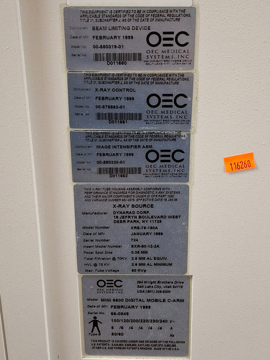 OEC Medical Systems Mini 6600 C-Arm