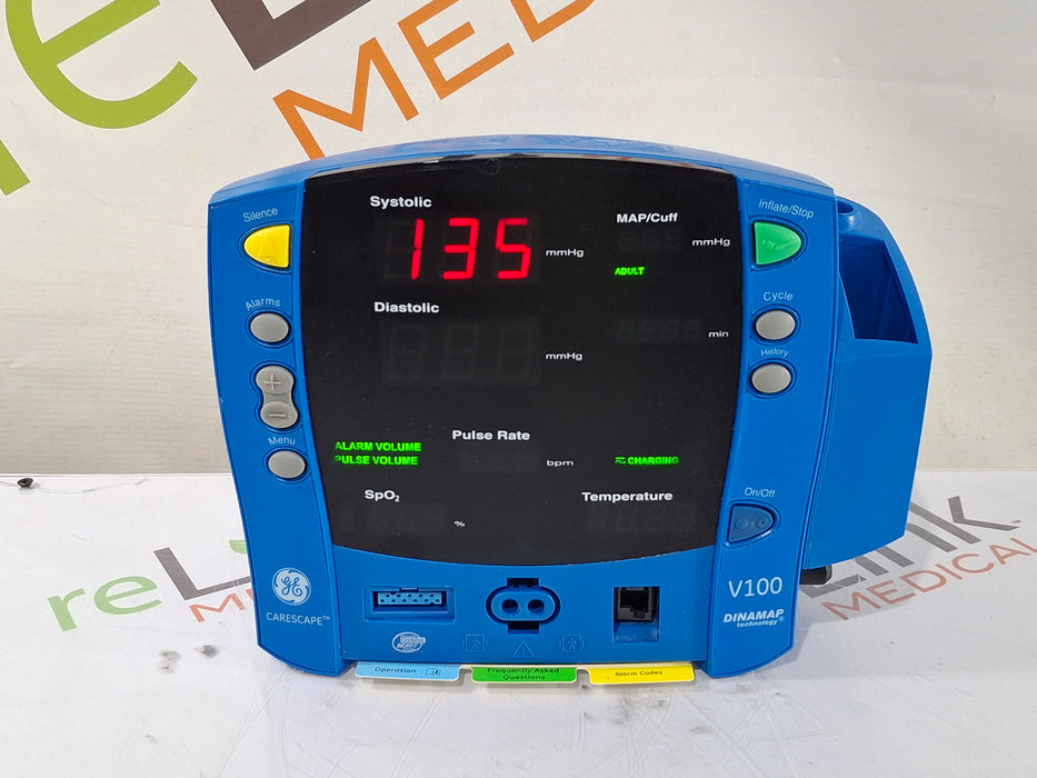 GE Healthcare Dinamap V100 - NIBP, SpO2, Temp Vital Signs Monitor