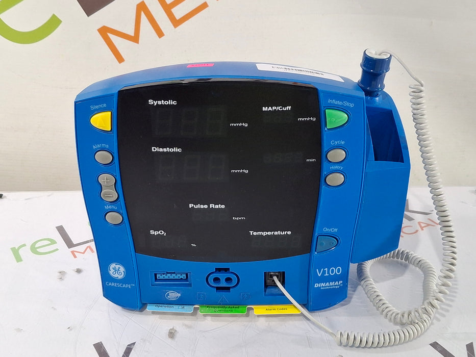 GE Healthcare Dinamap V100 - NIBP, SpO2, Temp Vital Signs Monitor