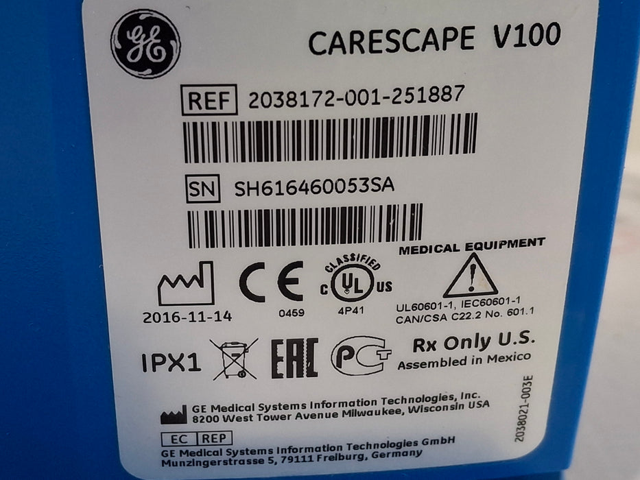 GE Healthcare Dinamap V100 - NIBP, SpO2, Temp Vital Signs Monitor