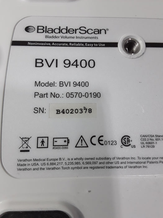 Verathon Medical, Inc BVI 9400 Bladderscan