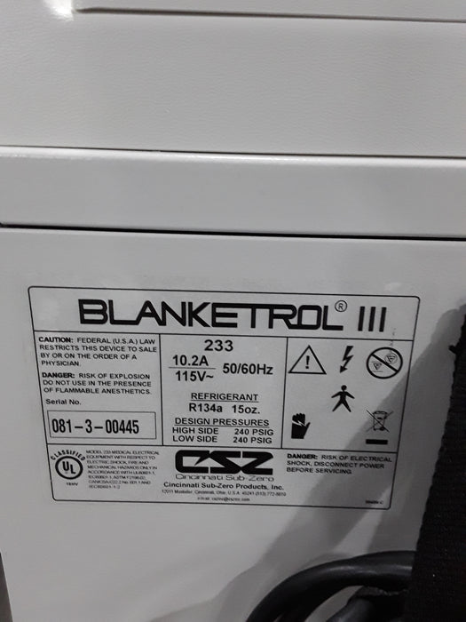 Cincinnati Sub-Zero CSZ Blanketrol III Hypothermia Unit