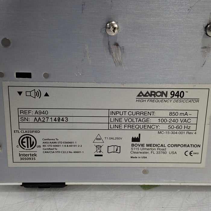 Bovie Aaron 940 High Frequency Desiccator