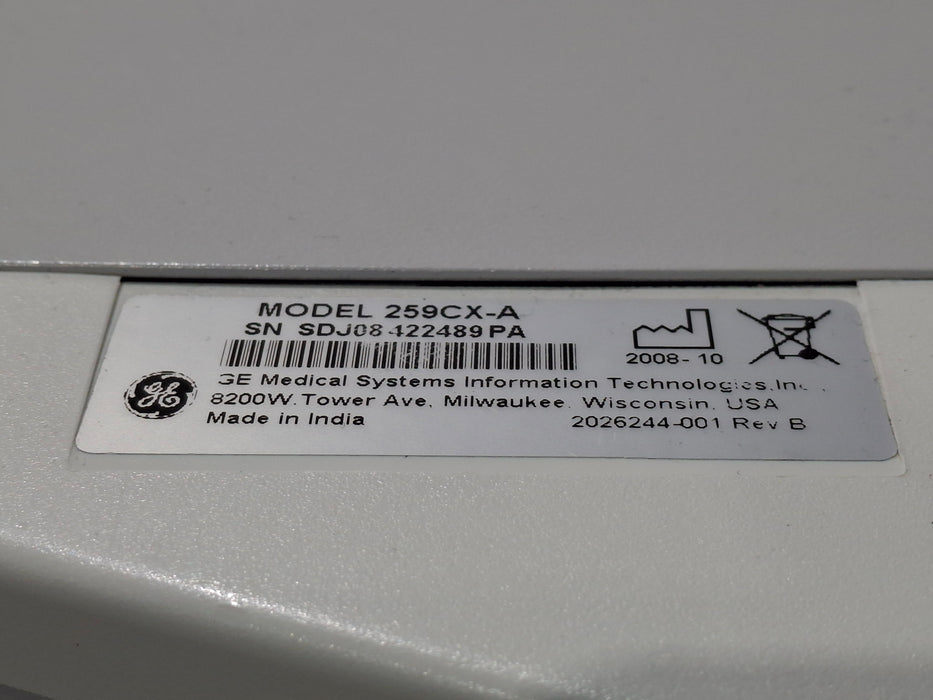 GE Healthcare Corometrics 250cx Series Model 259cx-a Fetal Monitor