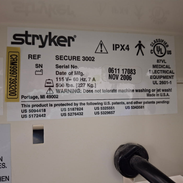 Stryker Secure II 3002 Hospital Bed