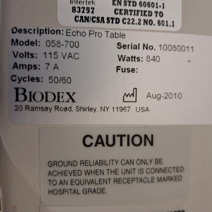Biodex 058-700 Echo Pro Table