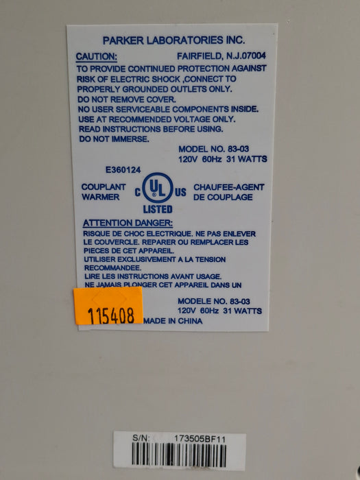 Parker Thermasonic Gel Warmer