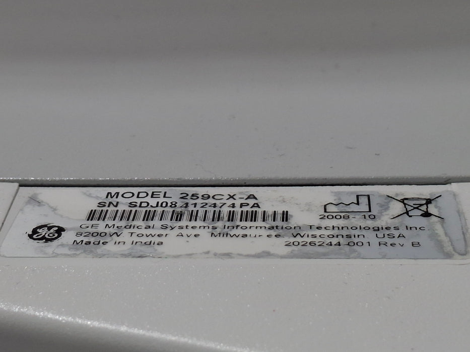 GE Healthcare Corometrics 250cx Series Model 259cx-a Fetal Monitor