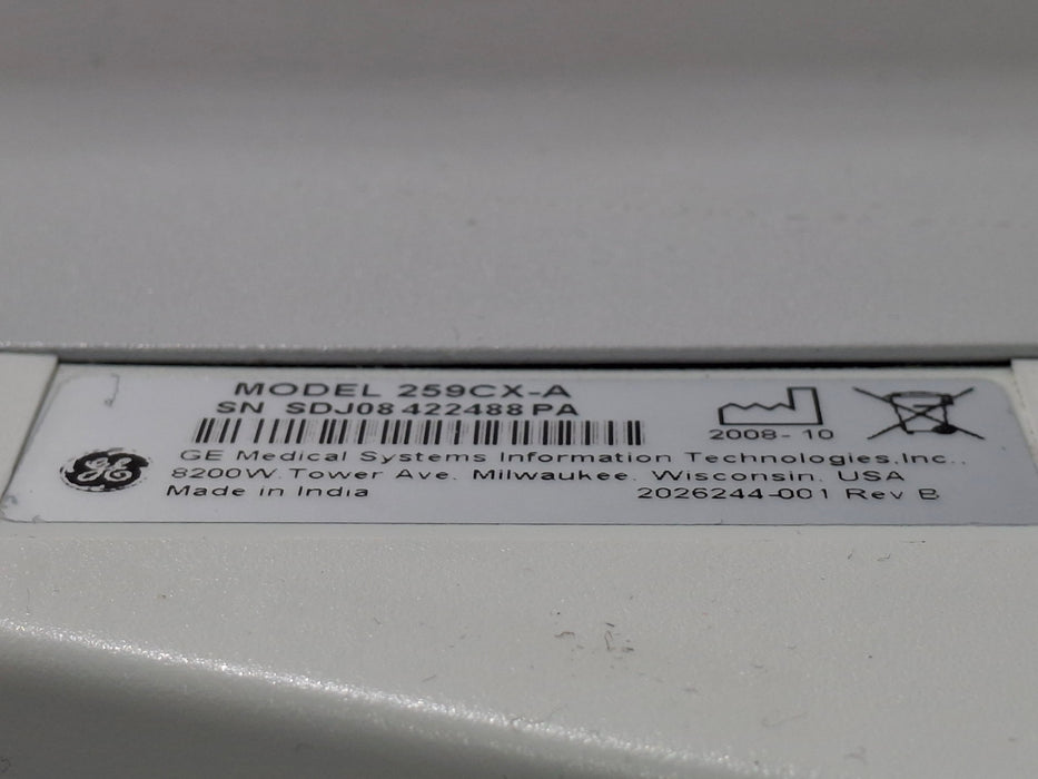 GE Healthcare Corometrics 250cx Series Model 259cx-a Fetal Monitor