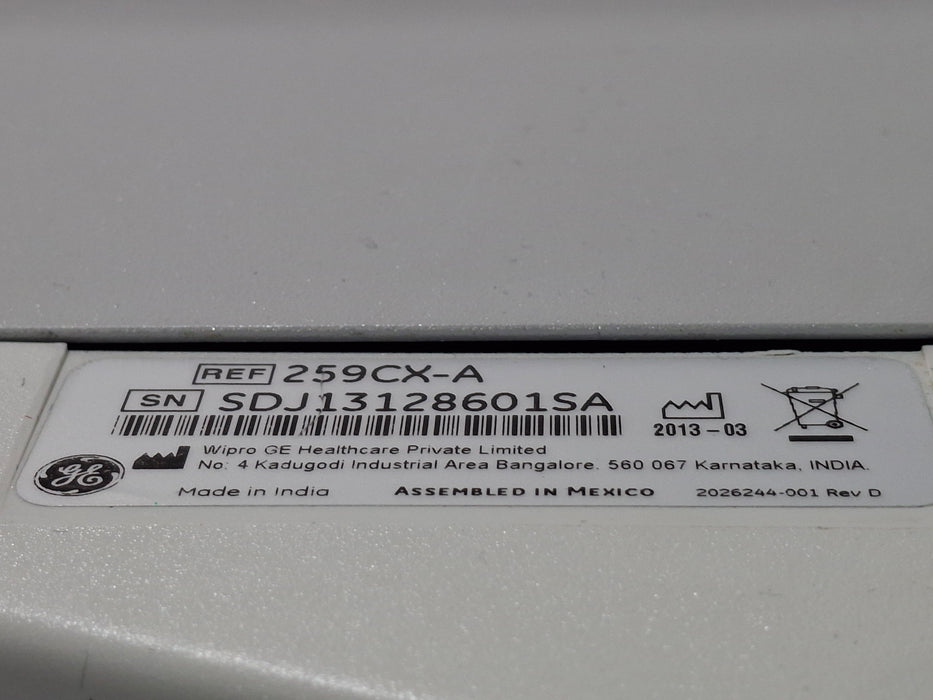 GE Healthcare Corometrics 250cx Series Model 259cx-a Fetal Monitor