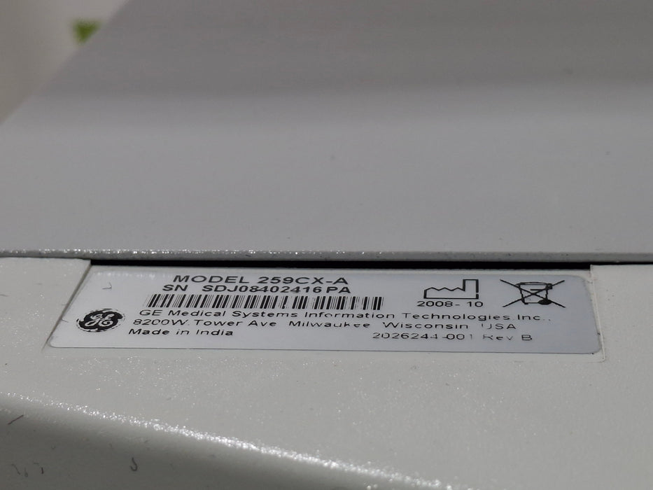 GE Healthcare Corometrics 250cx Series Model 259cx-a Fetal Monitor