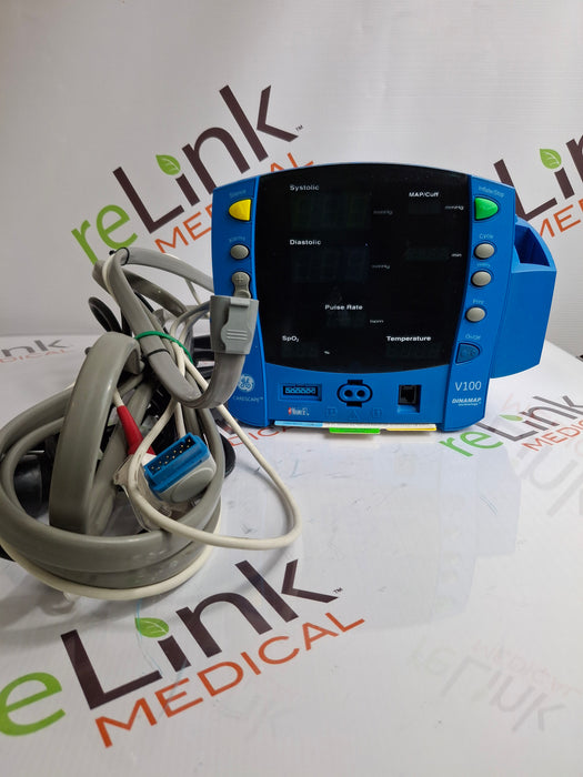 GE Healthcare Dinamap V100 - NIBP, SpO2, Temp Vital Signs Monitor